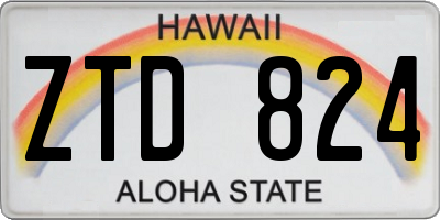 HI license plate ZTD824