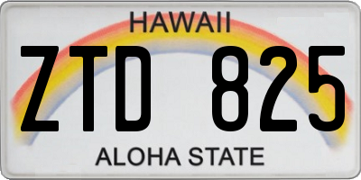 HI license plate ZTD825