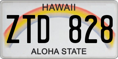 HI license plate ZTD828