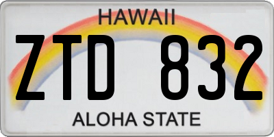 HI license plate ZTD832