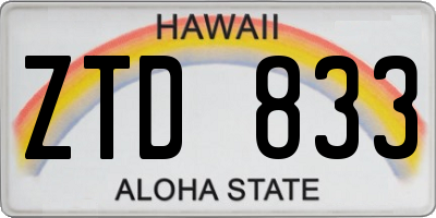 HI license plate ZTD833