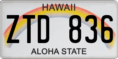 HI license plate ZTD836