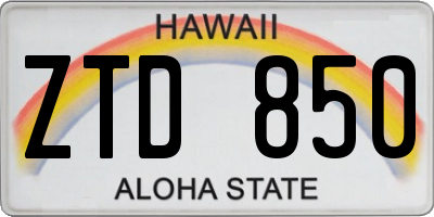 HI license plate ZTD850