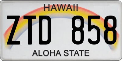 HI license plate ZTD858