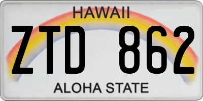 HI license plate ZTD862