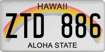 HI license plate ZTD886