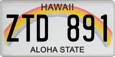 HI license plate ZTD891