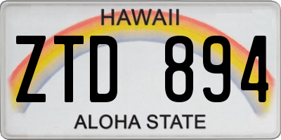 HI license plate ZTD894