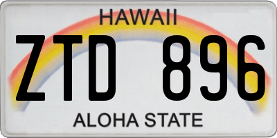 HI license plate ZTD896