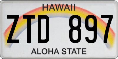 HI license plate ZTD897