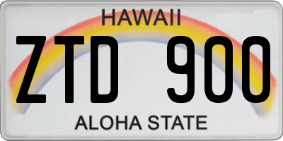 HI license plate ZTD900