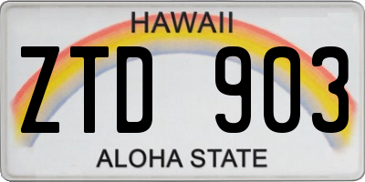 HI license plate ZTD903