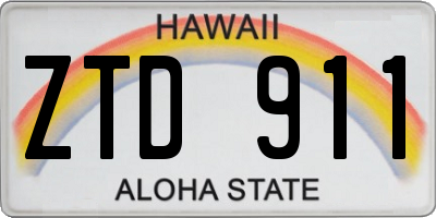 HI license plate ZTD911