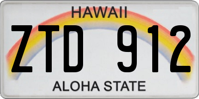 HI license plate ZTD912