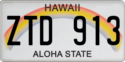 HI license plate ZTD913
