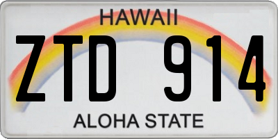 HI license plate ZTD914