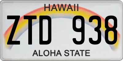 HI license plate ZTD938