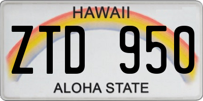 HI license plate ZTD950