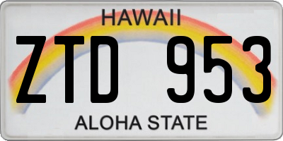 HI license plate ZTD953