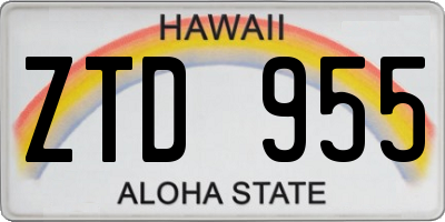 HI license plate ZTD955