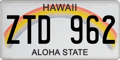 HI license plate ZTD962