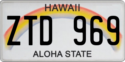 HI license plate ZTD969