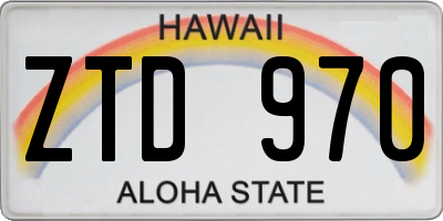 HI license plate ZTD970