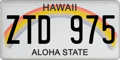 HI license plate ZTD975