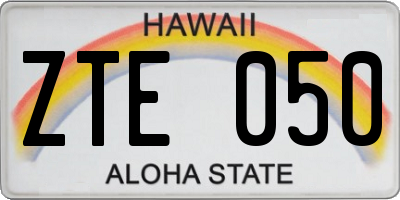 HI license plate ZTE050