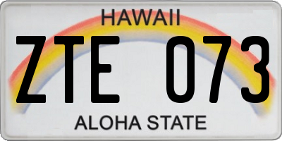 HI license plate ZTE073