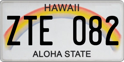 HI license plate ZTE082
