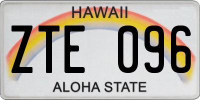 HI license plate ZTE096