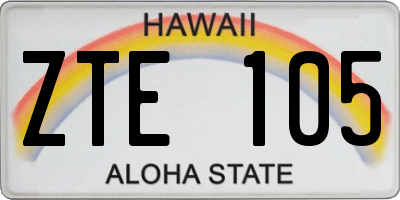 HI license plate ZTE105