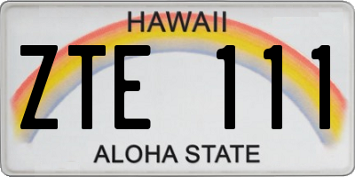HI license plate ZTE111