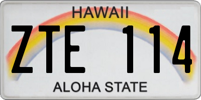 HI license plate ZTE114