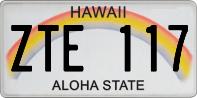 HI license plate ZTE117