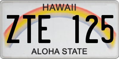HI license plate ZTE125