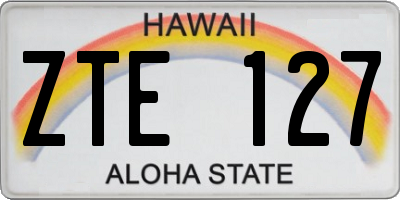 HI license plate ZTE127