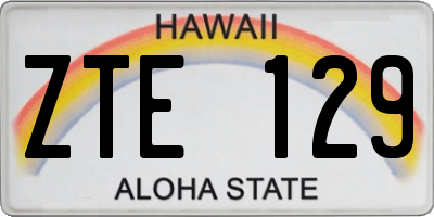 HI license plate ZTE129