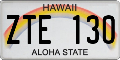 HI license plate ZTE130