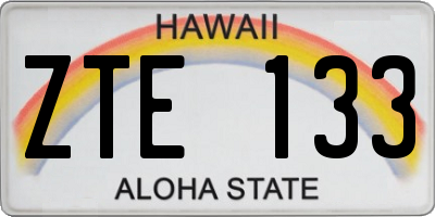 HI license plate ZTE133