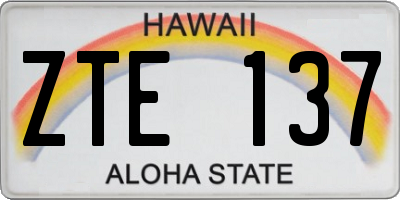 HI license plate ZTE137