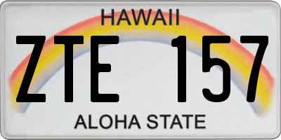 HI license plate ZTE157