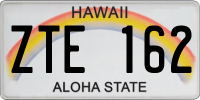 HI license plate ZTE162