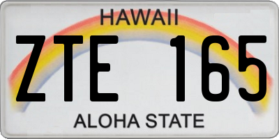 HI license plate ZTE165
