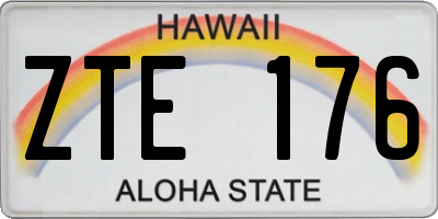 HI license plate ZTE176
