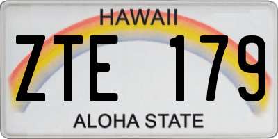 HI license plate ZTE179