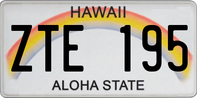 HI license plate ZTE195
