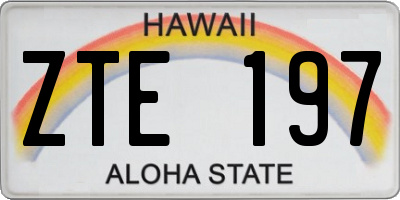 HI license plate ZTE197