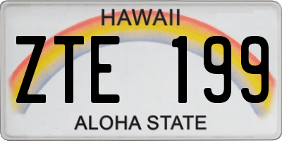 HI license plate ZTE199